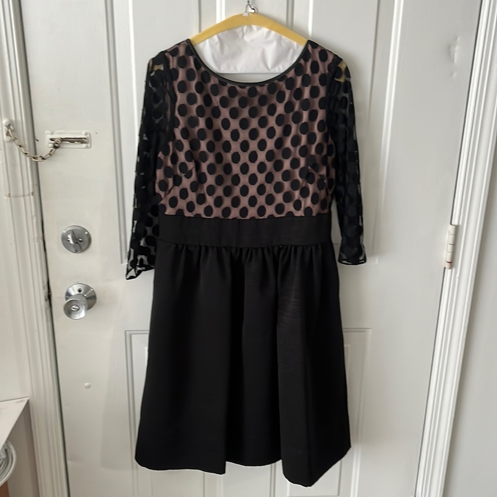 Eliza J Black Polka Dot Dress